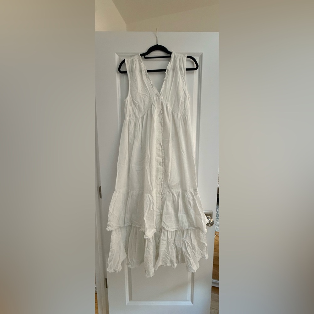 *WORN ONCE* FRNCH Cream Button-Front A-Line Skirt